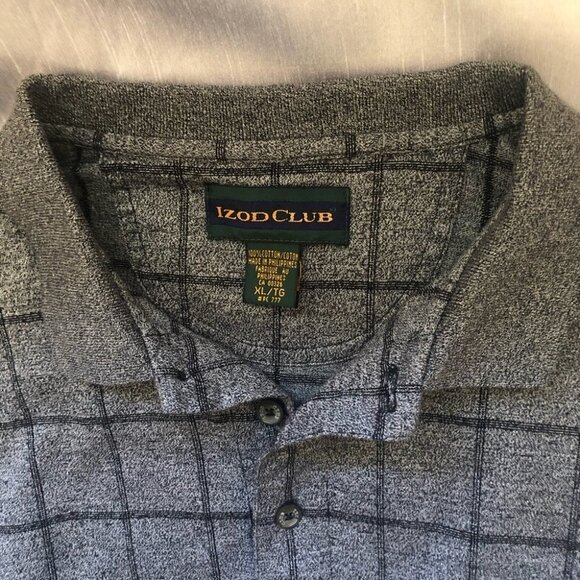 NWOT IZODCLUB  Mens XLG Polo Shirt in Grey/Black - Picture 3 of 9